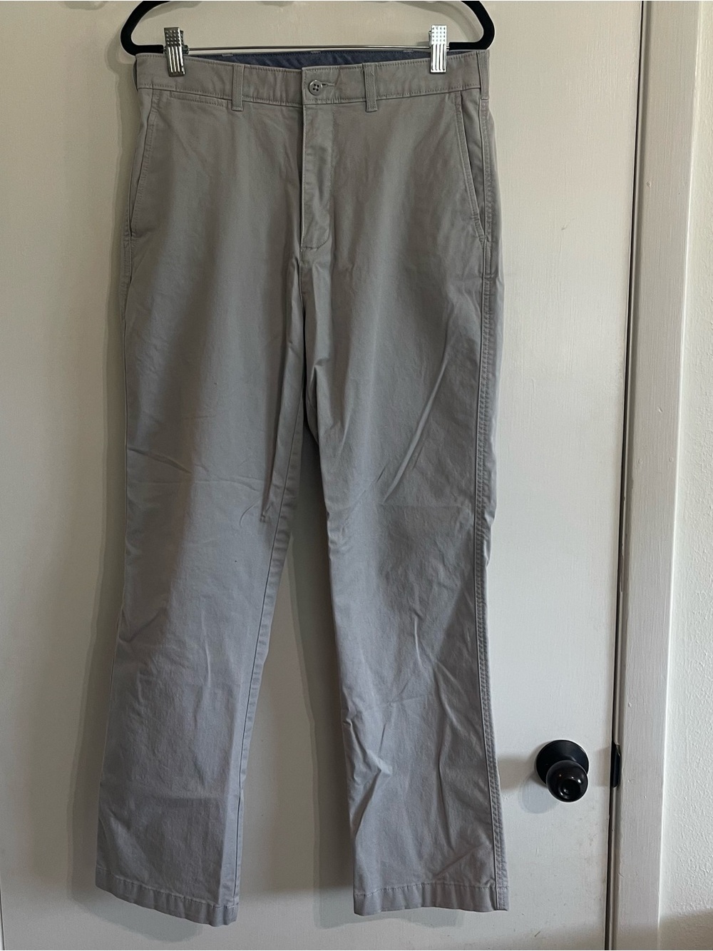 Classic Straight Chino Pants in Light Gray